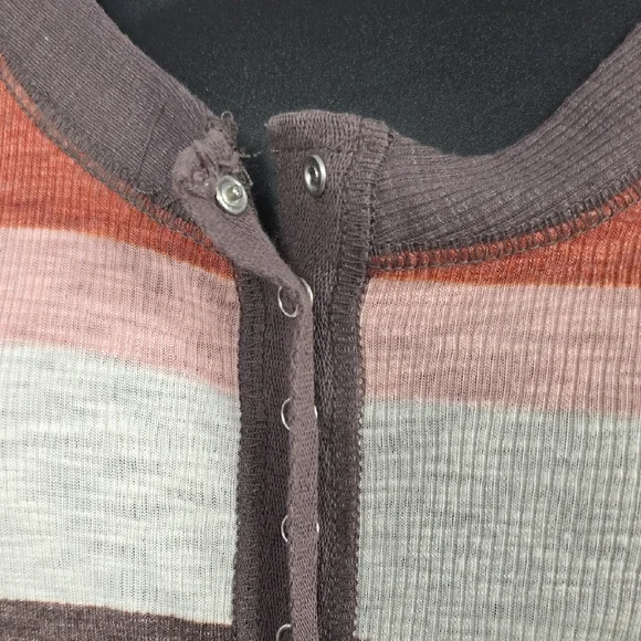 maurices Striped Colorblock Henley Top | Brown | 2X - Picture 5 of 9